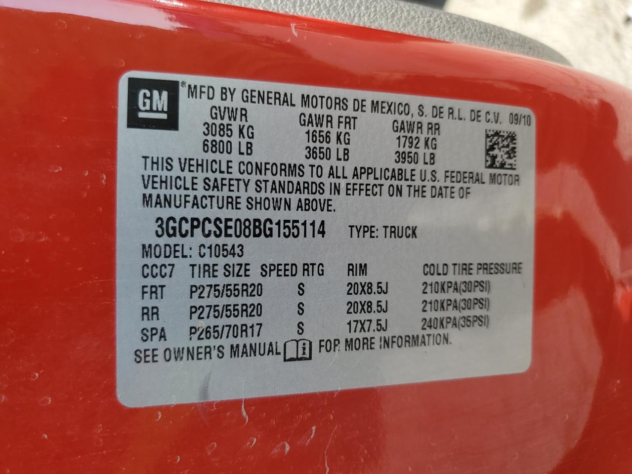 2011 Chevrolet Silverado C1500 Lt VIN: 3GCPCSE08BG155114 Lot: 81933885