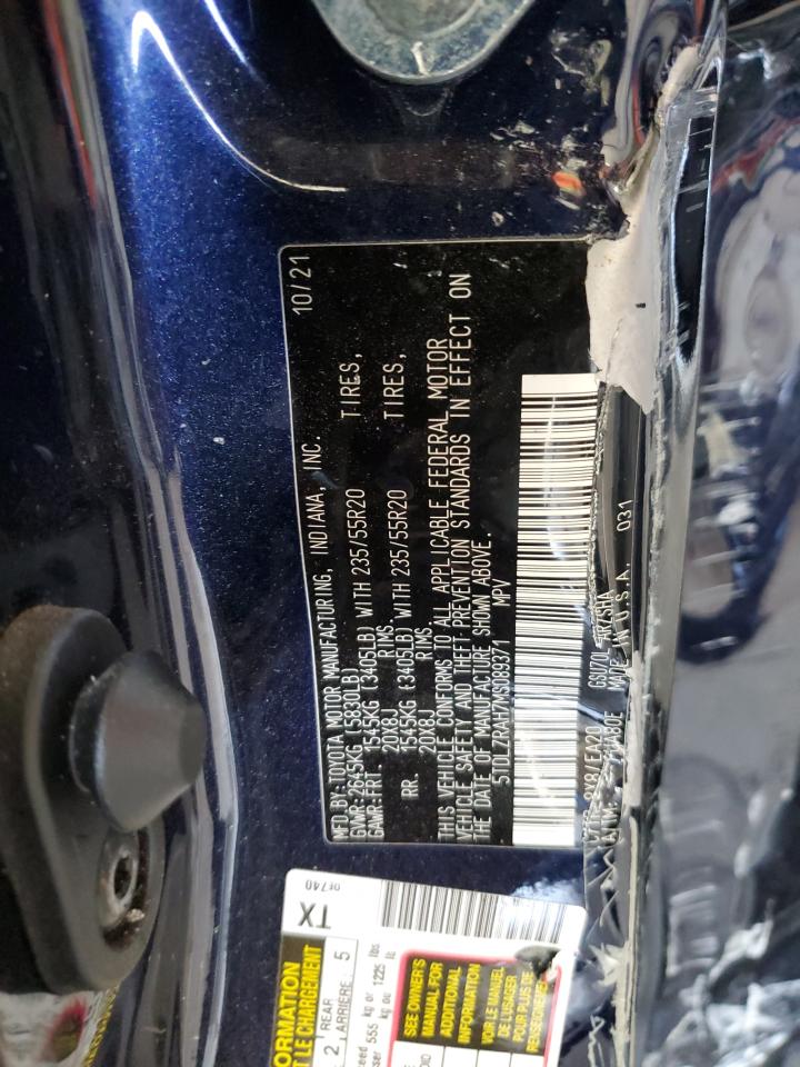 2021 Toyota Highlander Xse VIN: 5TDLZRAH7MS089371 Lot: 84654445