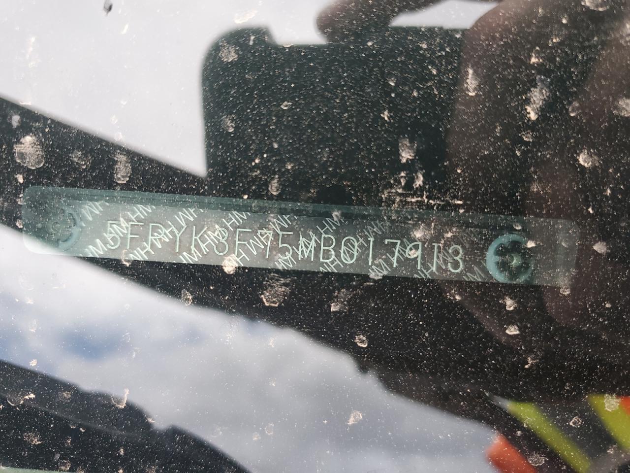 2021 Honda Ridgeline Rtl VIN: 5FPYK3F75MB017913 Lot: 87307395