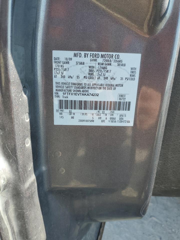 2010 Ford F150 Super Cab VIN: 1FTFX1EV7AKA74232 Lot: 84903865