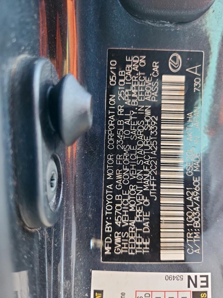 2010 Lexus Is 250 VIN: JTHFF2C21A2513392 Lot: 85688845