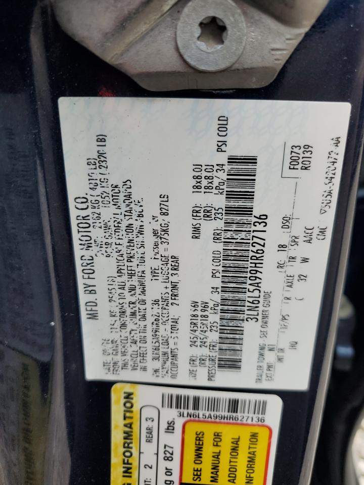 2017 Lincoln Mkz Premiere VIN: 3LN6L5A99HR627136 Lot: 86834265