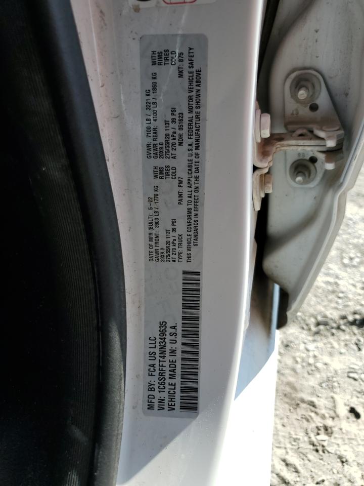 2022 Ram 1500 Big Horn/Lone Star VIN: 1C6SRFFT4NN349635 Lot: 89684645