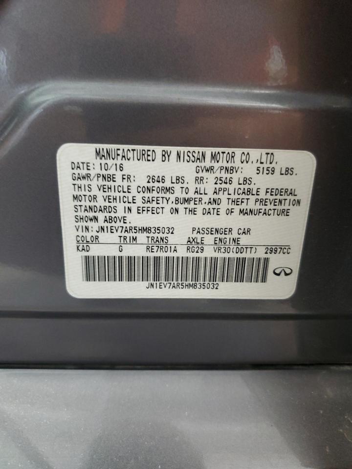 2017 Infiniti Q50 Premium VIN: JN1EV7AR5HM835032 Lot: 89729555