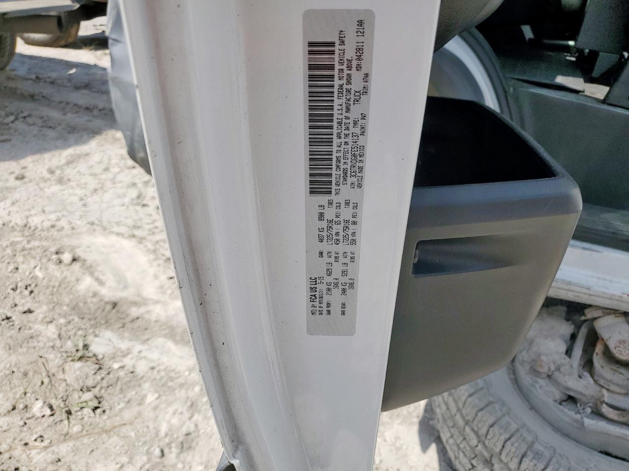 2015 Ram Promaster 2500 2500 High VIN: 3C6TRVDG0FE514137 Lot: 84768565