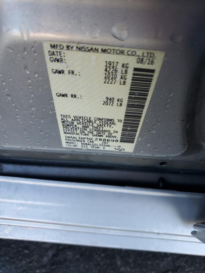 2016 Nissan Altima 2.5 VIN: 1N4AL3AP3GC288698 Lot: 86266095