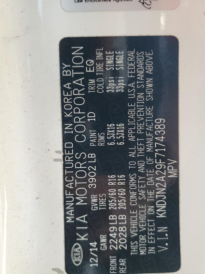 2015 Kia Soul VIN: KNDJN2A29F7174389 Lot: 84886595