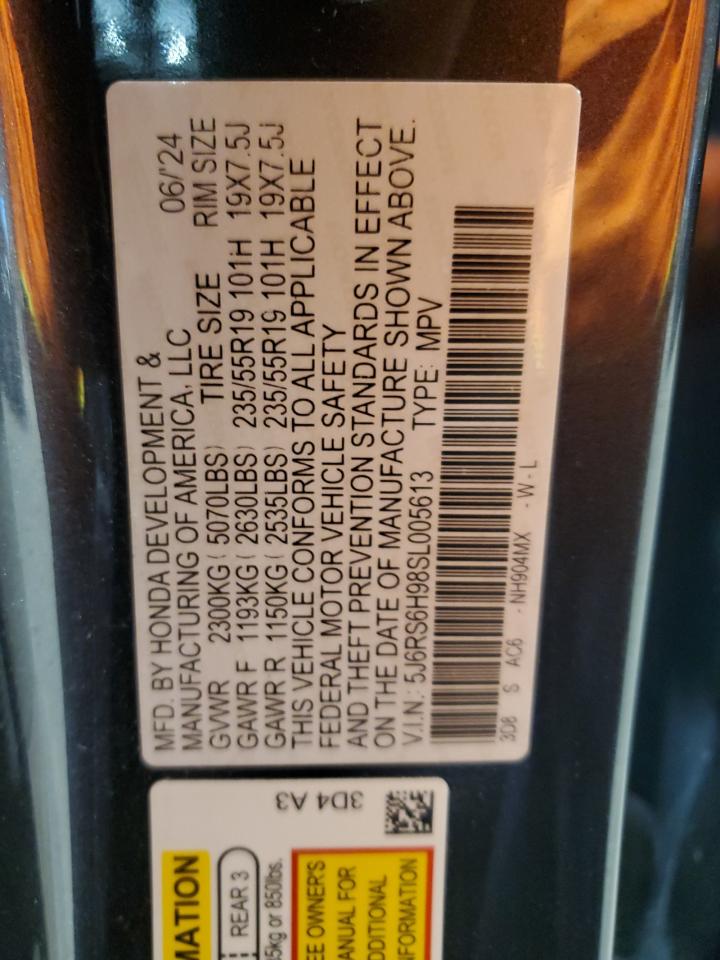 2025 Honda Cr-V Sport Touring VIN: 5J6RS6H98SL005613 Lot: 85890345