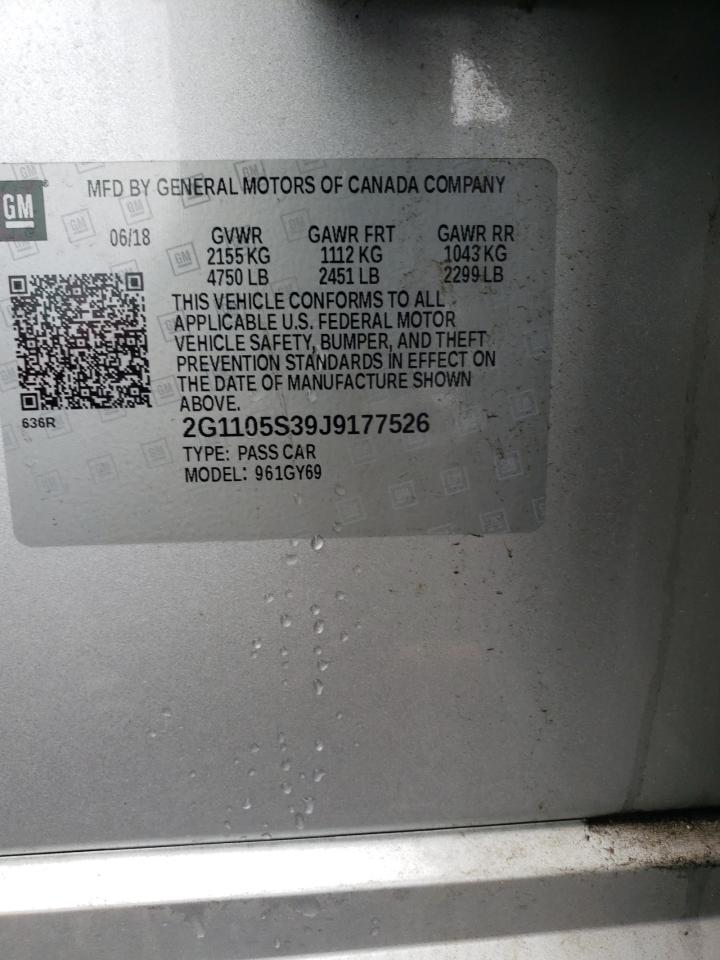 2018 Chevrolet Impala Lt VIN: 2G1105S39J9177526 Lot: 82284655