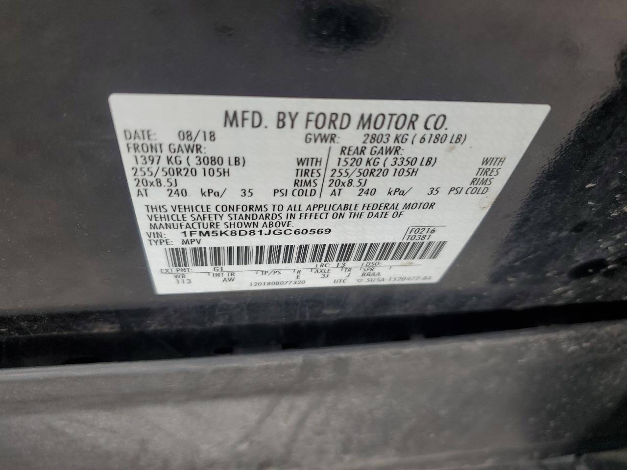 2018 Ford Explorer Xlt VIN: 1FM5K8D81JGC60569 Lot: 85668345