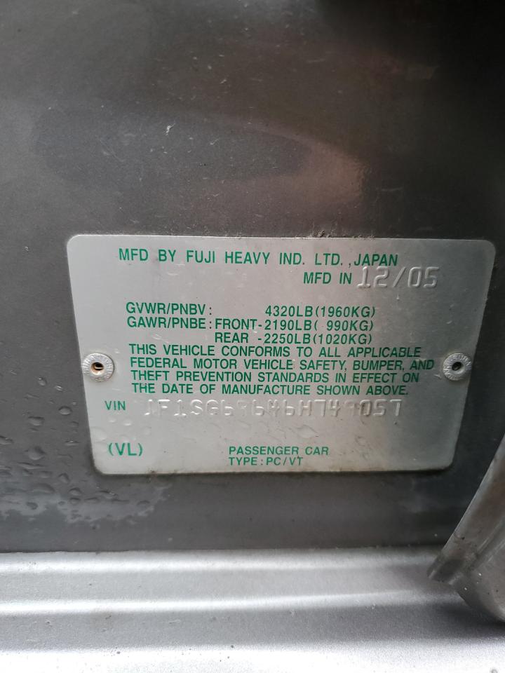 2006 Subaru Forester 2.5Xt VIN: JF1SG69646H749057 Lot: 90462485