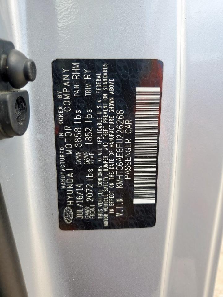 2015 Hyundai Veloster Turbo VIN: KMHTC6AE6FU226266 Lot: 82300905