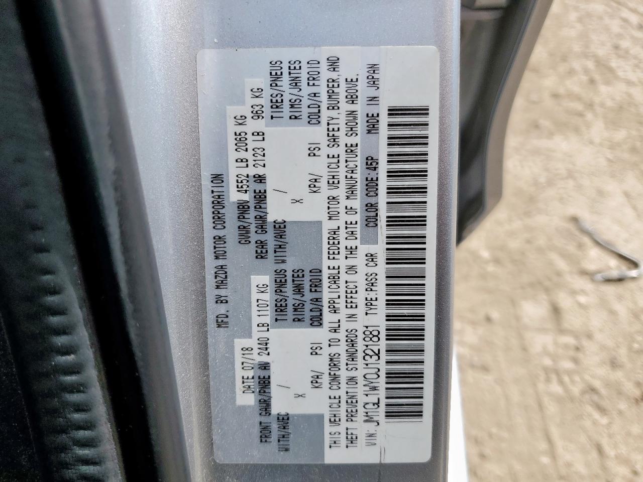 2018 Mazda 6 Grand Touring Reserve VIN: JM1GL1WY0J1321881 Lot: 85932695