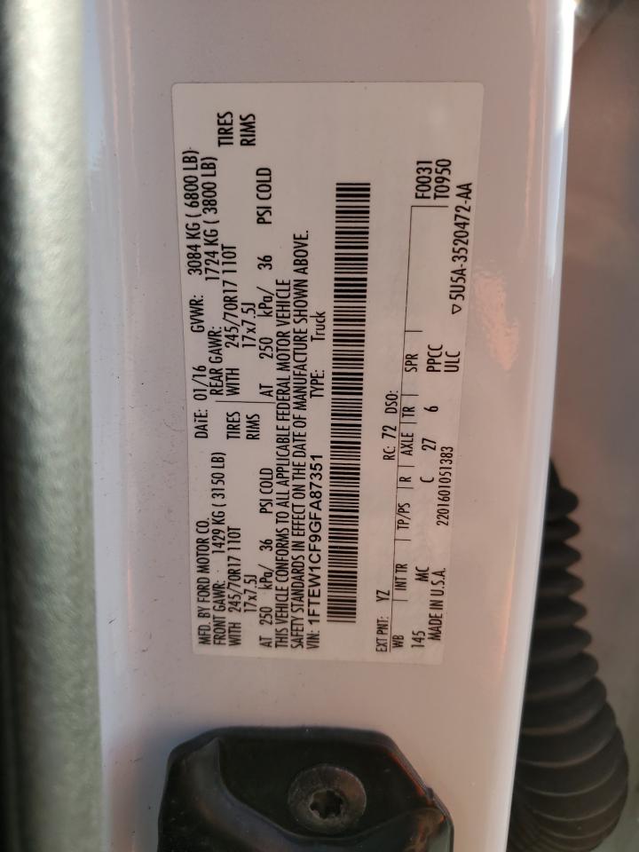 2016 Ford F150 Supercrew VIN: 1FTEW1CF9GFA87351 Lot: 82745275