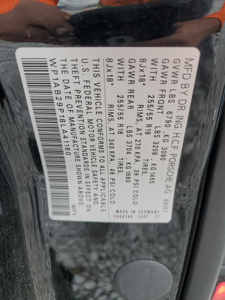 2008 Porsche Cayenne S VIN: WP1AB29P18LA41160 Lot: 82617405