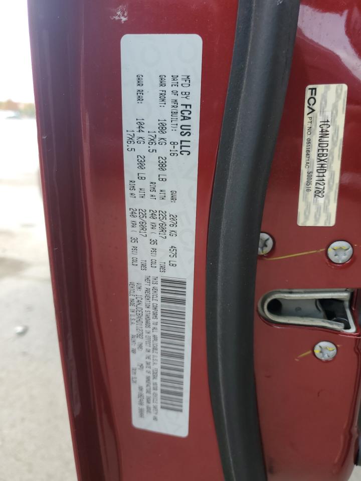 2017 Jeep Compass Latitude VIN: 1C4NJDEBXHD112782 Lot: 90518245