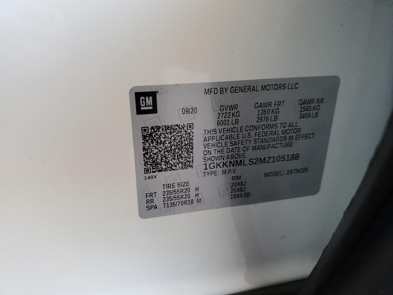 2021 GMC Acadia Slt VIN: 1GKKNMLS2MZ105188 Lot: 86317025