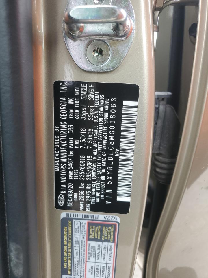 2021 Kia Sorento S VIN: 5XYRLDLC8MG018063 Lot: 89656335