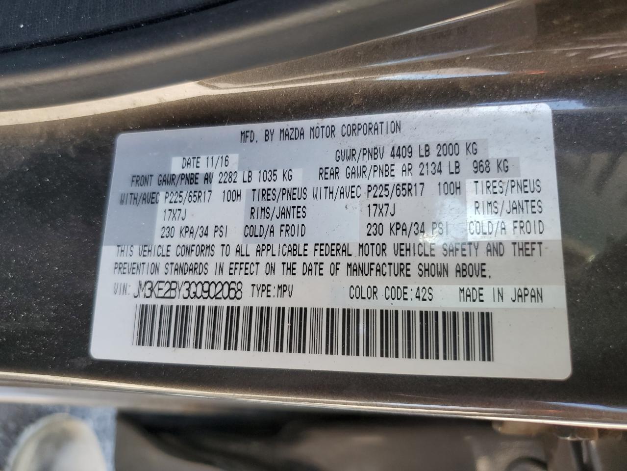 2016 Mazda Cx-5 Sport VIN: JM3KE2BY3G0902068 Lot: 84974975