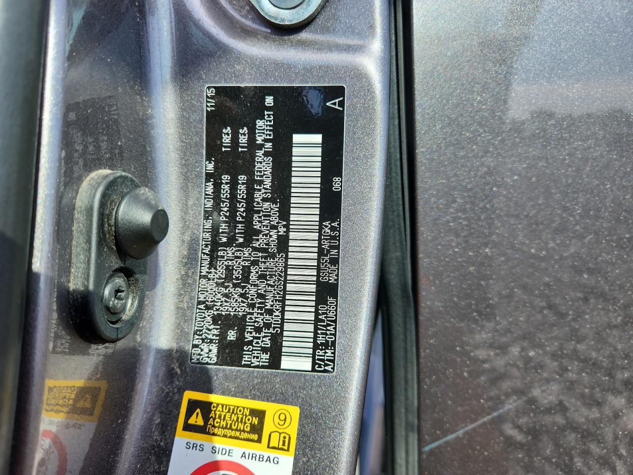 2016 Toyota Highlander Limited VIN: 5TDDKRFH2GS229865 Lot: 81991725