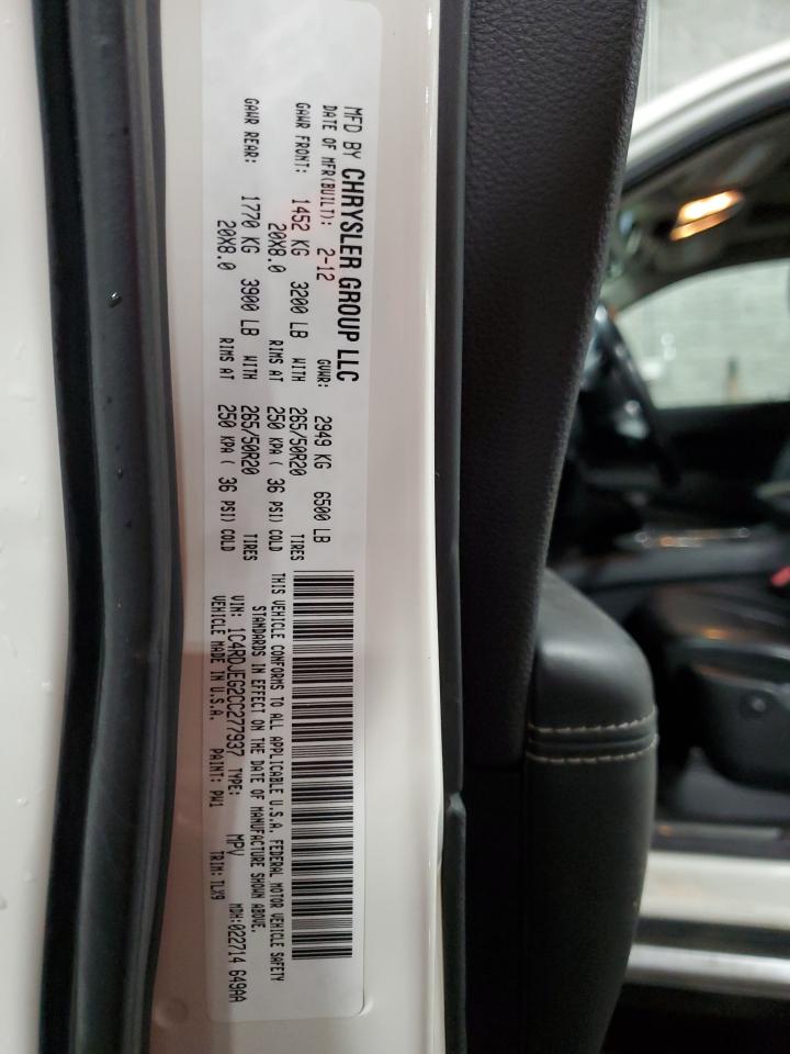 2012 Dodge Durango Citadel VIN: 1C4RDJEG2CC277937 Lot: 85679305