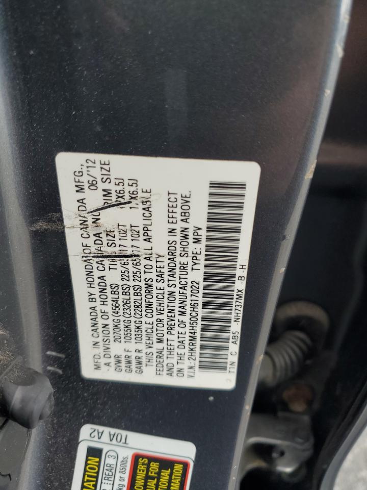 2012 Honda Cr-V Ex VIN: 2HKRM4H50CH617022 Lot: 85570445