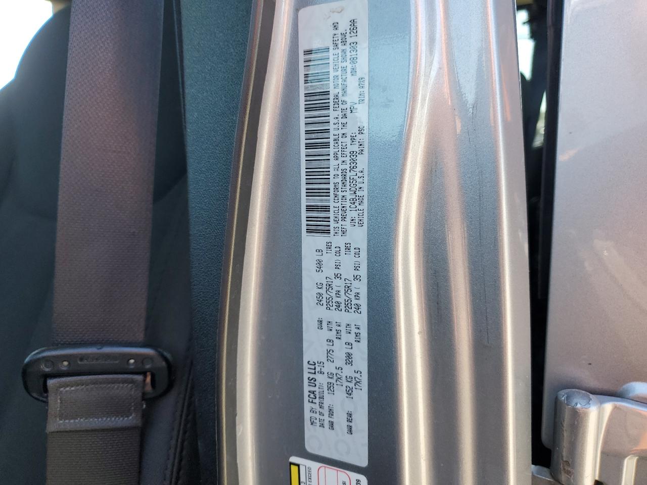 2015 Jeep Wrangler Unlimited Sport VIN: 1C4BJWDG5FL763039 Lot: 81798895