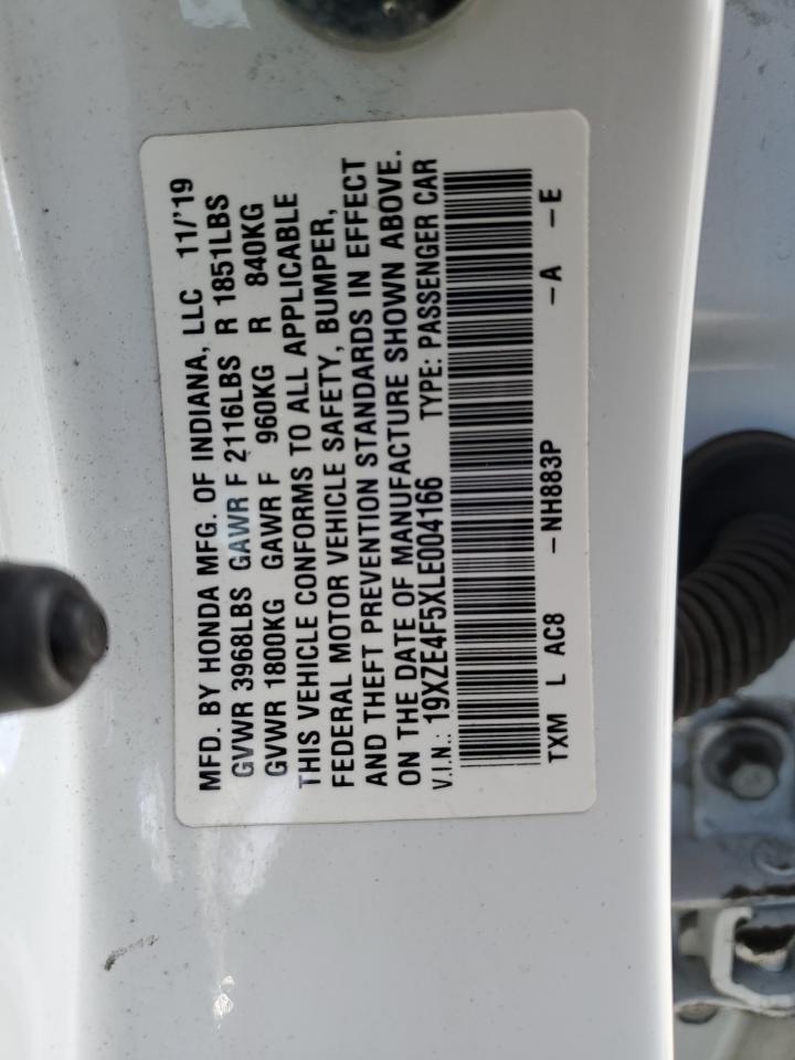 2020 Honda Insight Ex VIN: 19XZE4F5XLE004166 Lot: 85515325