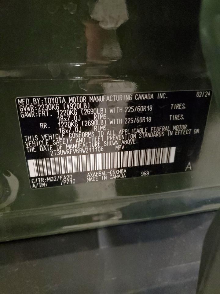 2024 Toyota Rav4 Woodland Edition VIN: 2T3UWRFV6RW211106 Lot: 82302625