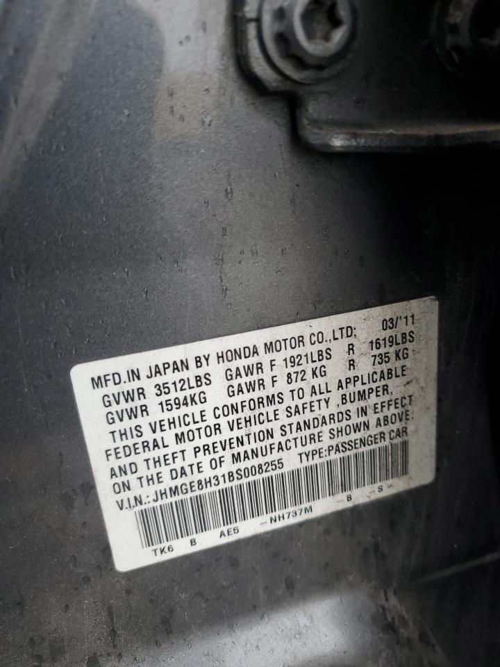 2011 Honda Fit VIN: JHMGE8H31BS008255 Lot: 89733335