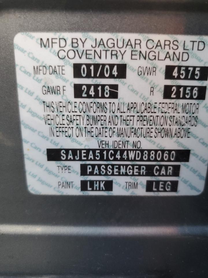 2004 Jaguar X-Type 3.0 VIN: SAJEA51C44WD88060 Lot: 89444995