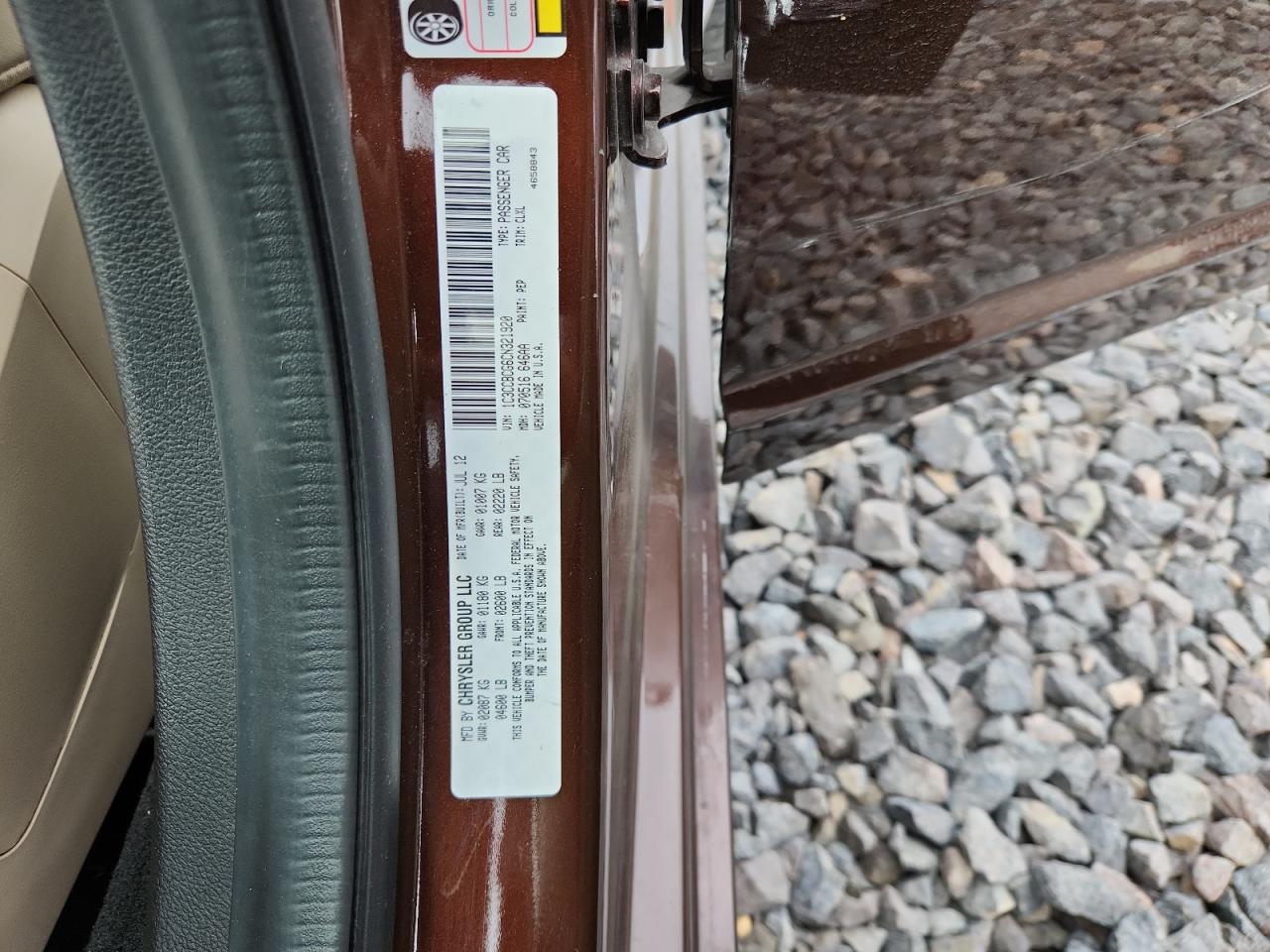 2012 Chrysler 200 Limited VIN: 1C3CCBCG6CN321920 Lot: 86773795