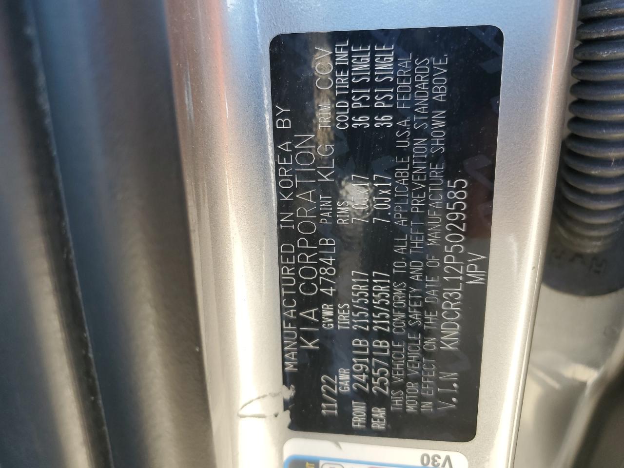 2023 Kia Niro Wind VIN: KNDCR3L12P5029585 Lot: 87259705