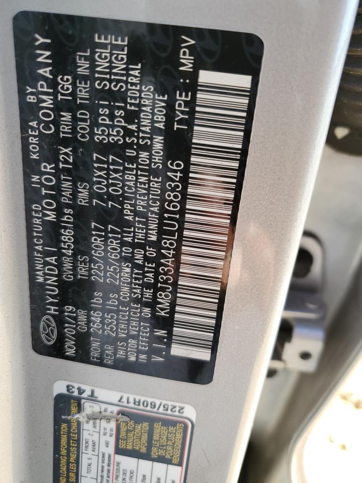 2020 Hyundai Tucson Limited VIN: KM8J33A48LU168346 Lot: 82385455