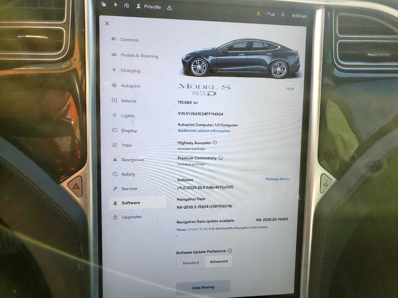2015 Tesla Model S VIN: 5YJSA1E24FF114924 Lot: 85504955