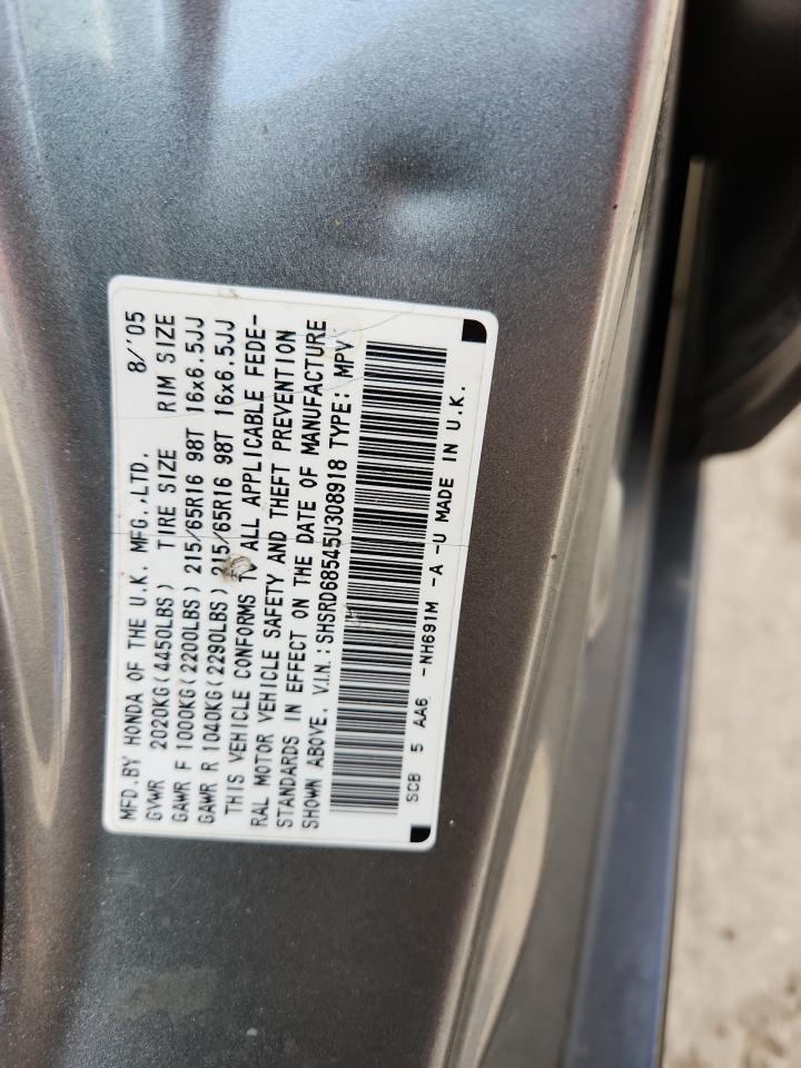 2005 Honda Cr-V Lx VIN: SHSRD68545U308918 Lot: 90275215