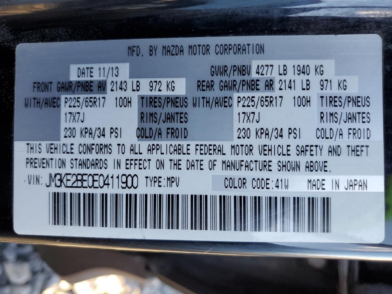 2014 Mazda Cx-5 Sport VIN: JM3KE2BE0E0411900 Lot: 86454045