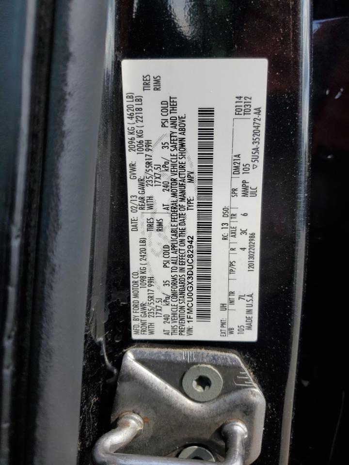 2013 Ford Escape Se VIN: 1FMCU0GX3DUC82942 Lot: 82342735