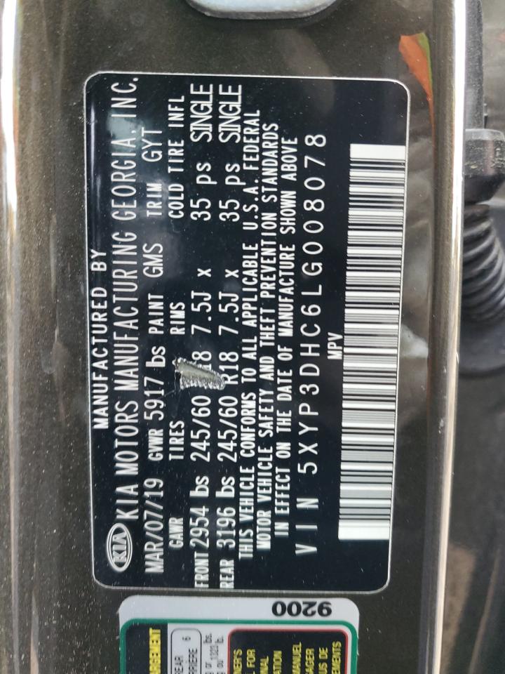 2020 Kia Telluride Ex VIN: 5XYP3DHC6LG008078 Lot: 85569125