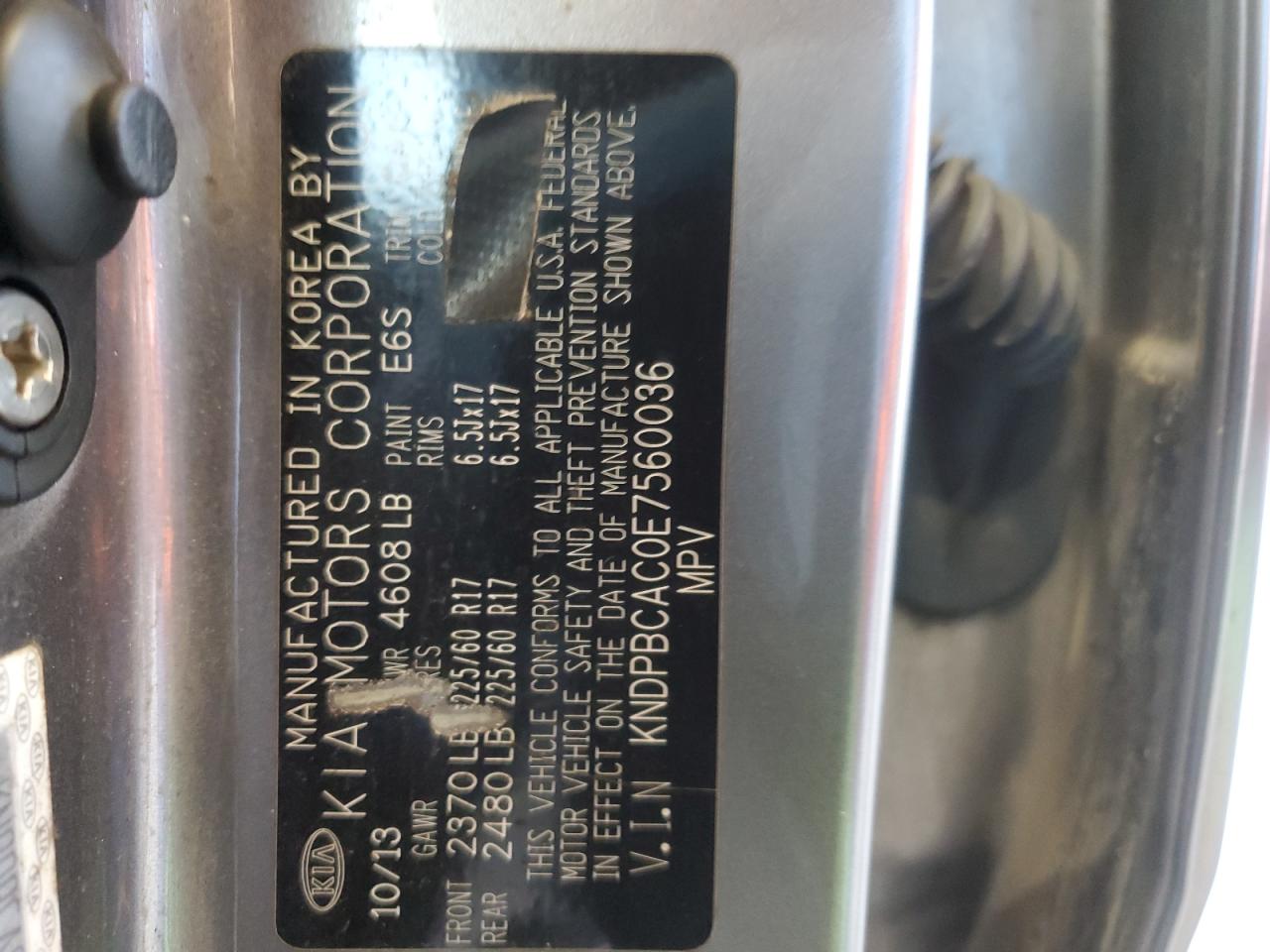 2014 Kia Sportage Lx VIN: KNDPBCAC0E7560036 Lot: 86065225