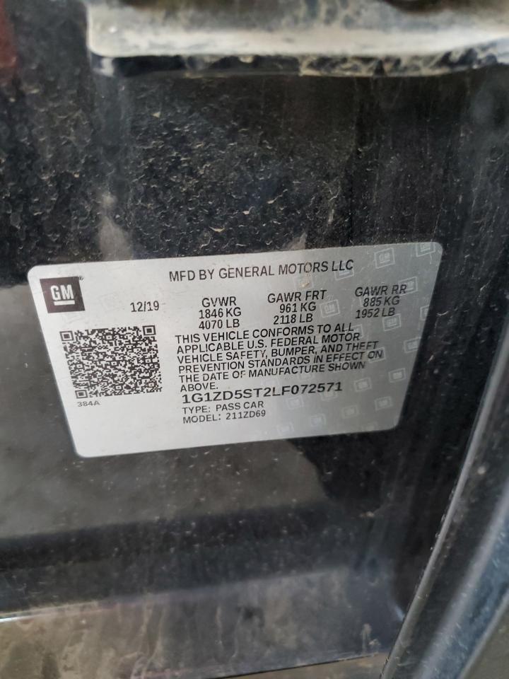 2020 Chevrolet Malibu Lt VIN: 1G1ZD5ST2LF072571 Lot: 85371165