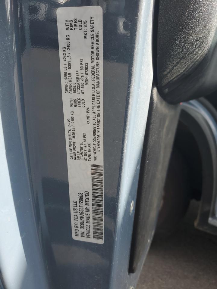 2020 Ram Promaster 3500 3500 High VIN: 3C6URVJG5LE128608 Lot: 86990205