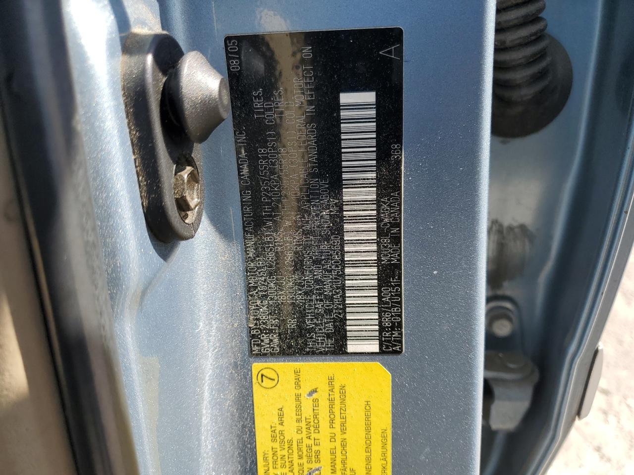 2005 Lexus Rx 330 VIN: 2T2HA31U75C085690 Lot: 85518505