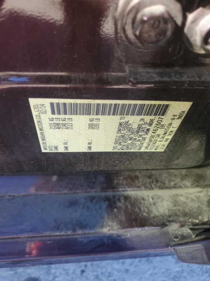 2014 Nissan Maxima S VIN: 1N4AA5AP3EC462607 Lot: 89657725