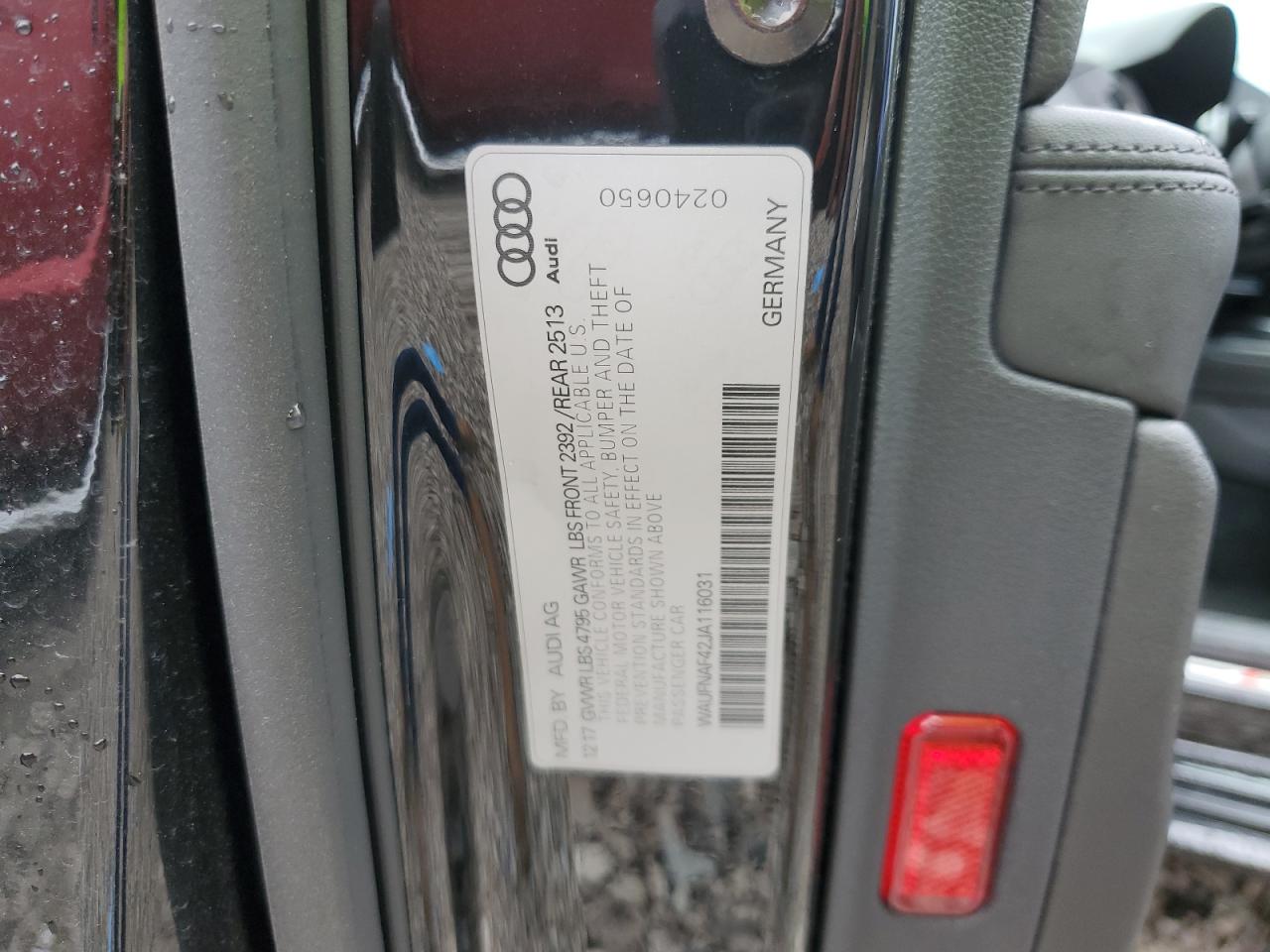 2018 Audi A4 Prestige VIN: WAUFNAF42JA116031 Lot: 90898775