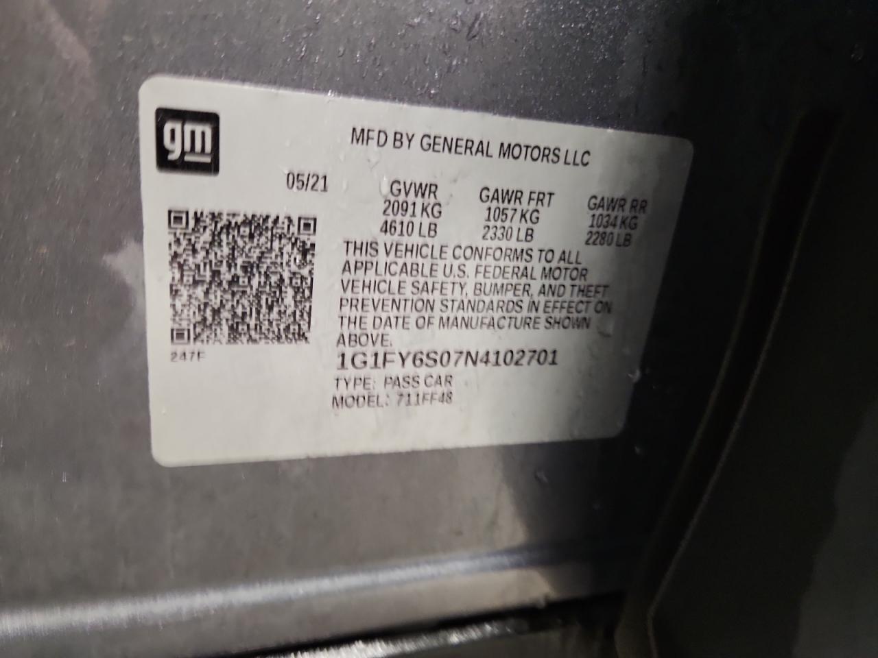 2022 Chevrolet Bolt Euv Lt VIN: 1G1FY6S07N4102701 Lot: 82536635