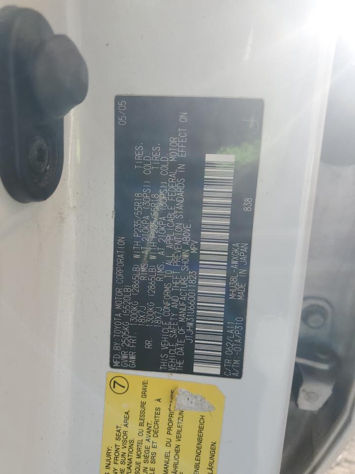 2006 Lexus Rx 400 VIN: JTJHW31U660011823 Lot: 84565455