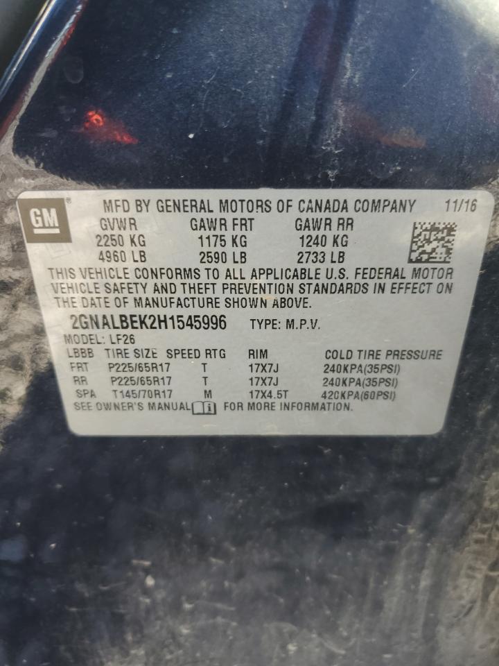 2017 Chevrolet Equinox Ls VIN: 2GNALBEK2H1545996 Lot: 82417005