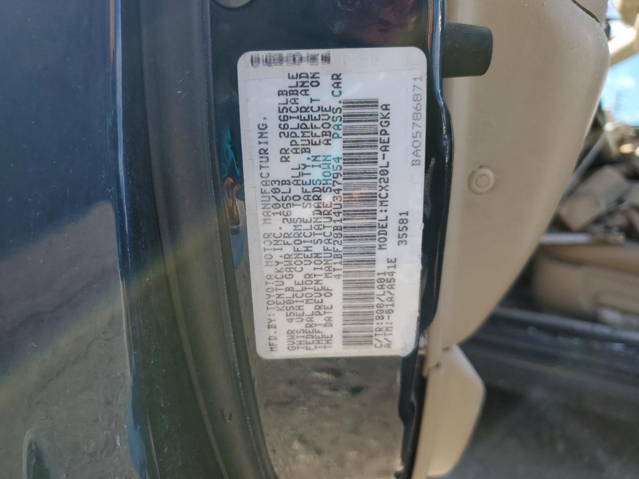 2004 Toyota Avalon Xl VIN: 4T1BF28B14U347954 Lot: 85822105