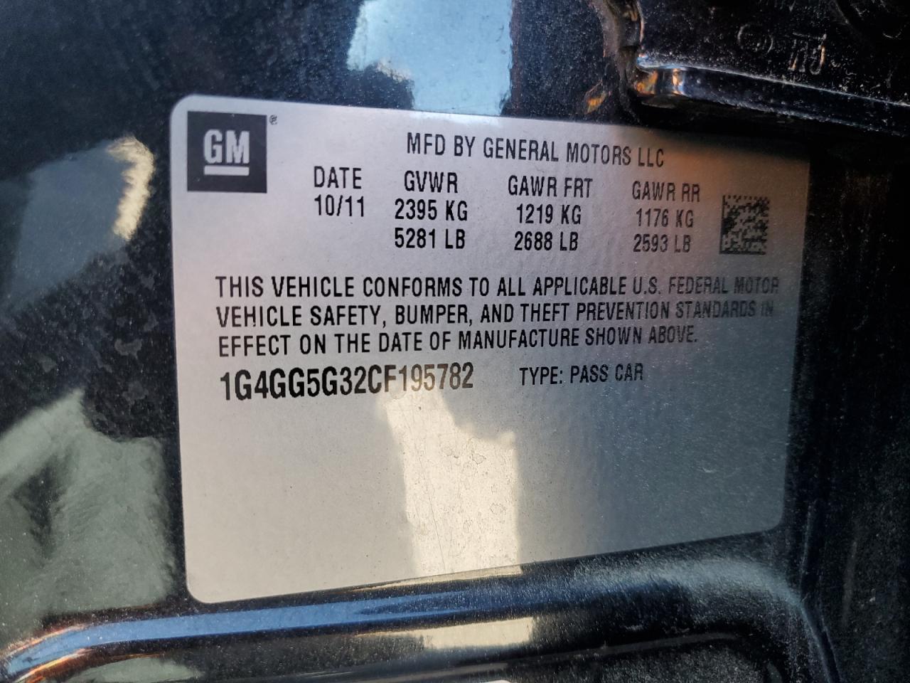 2012 Buick Lacrosse Premium VIN: 1G4GG5G32CF195782 Lot: 90791815